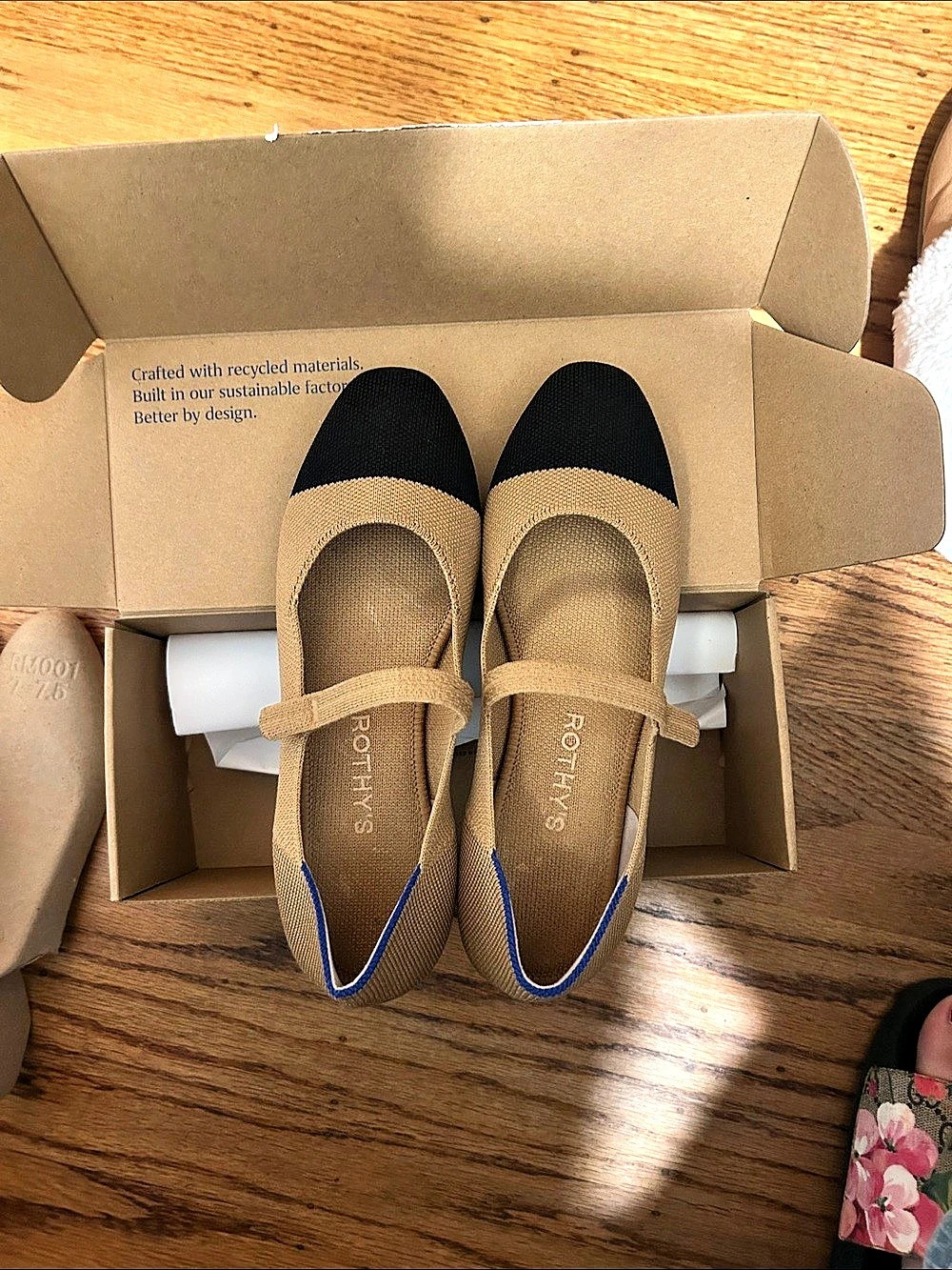 Rothy's The Square Mary Jane Flats in Brown & Black